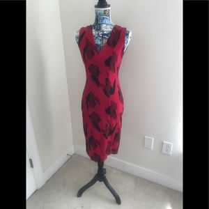 H&M Red and Black Camouflage Print Dress: Size-4
